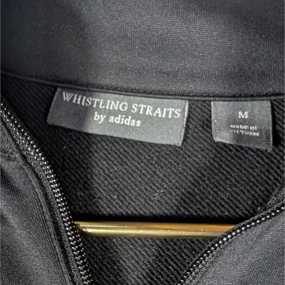 Adidas Whistling Straights 1/4 Zip Pullover Mens Medium Black Ryder Cup